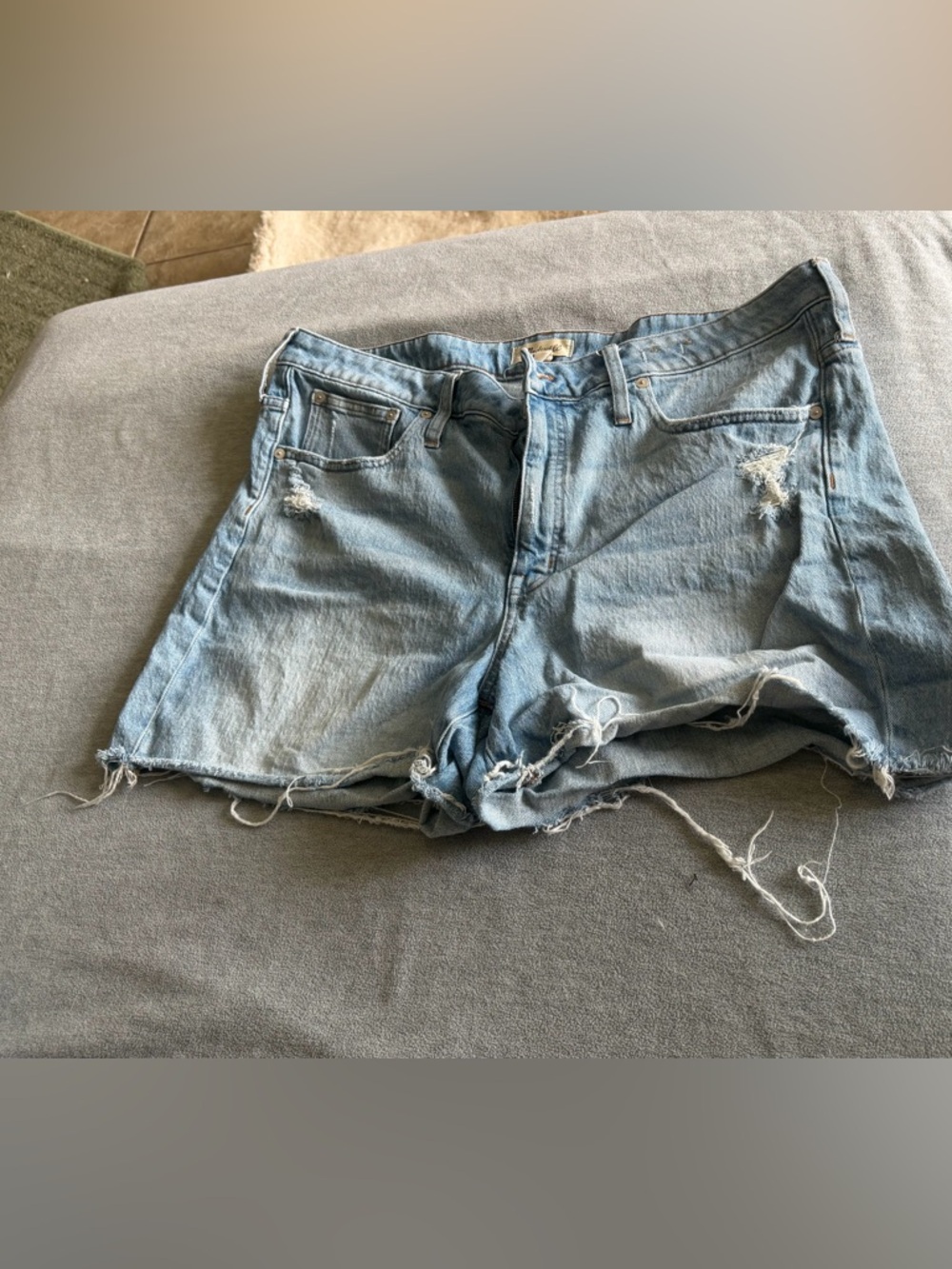 Madewell Light Blue Distressed Cutoff Denim Shorts